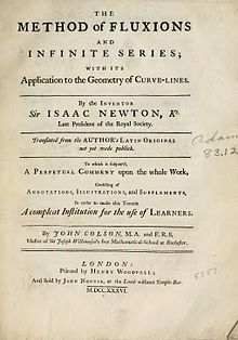 Book-cover-Method of Fluxions (1671, published 1736)